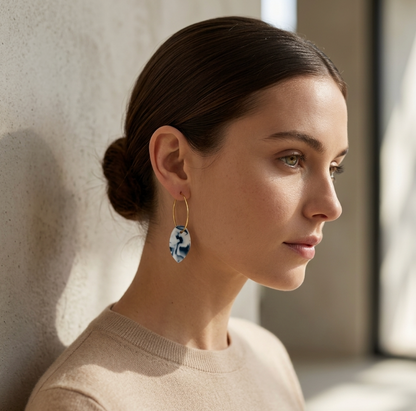 Boucles d'oreille créoles collection Yellow pour femme