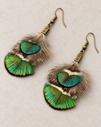 Boucles d'oreilles - Reflet de Paon