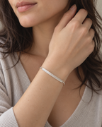 Bracelet chevron en argent massif recyclé, Jonc ouvert élégants, Collection Volute