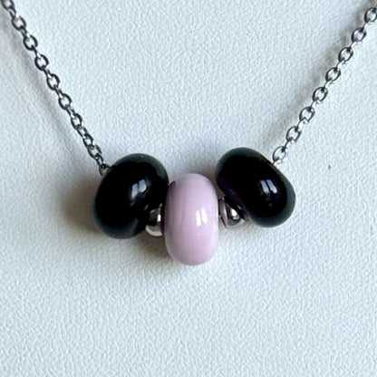Collier - Trio Lilas - Perles en verre de Murano