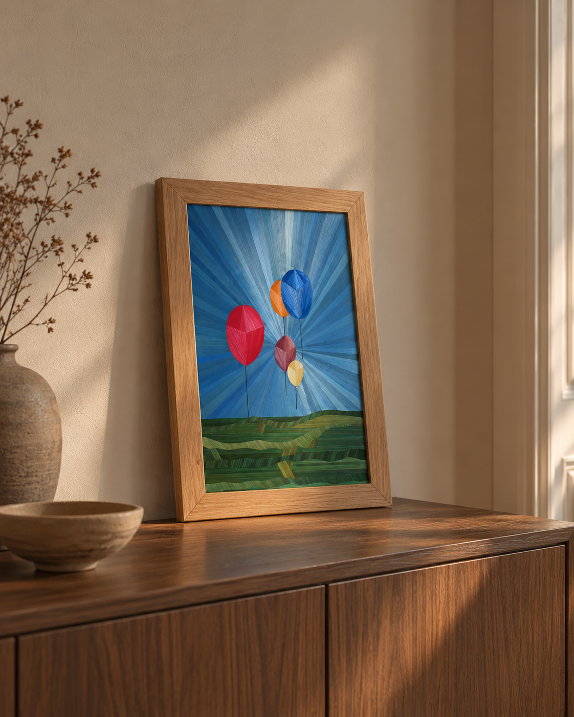 tableau en marqueterie de paille