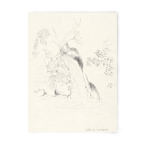 Tirage d’art numéroté et signé, dessin au trait noir sur fond clair.