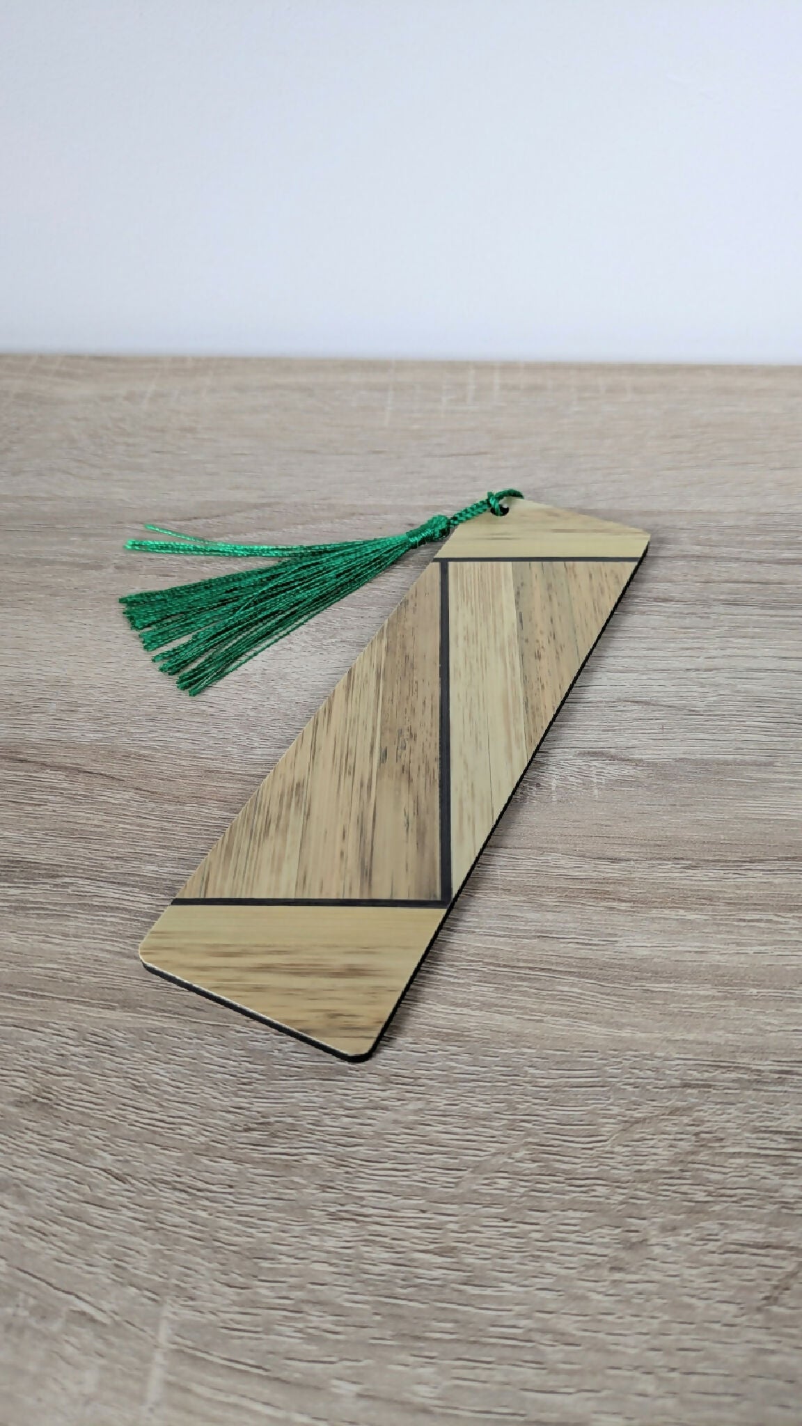 Marque-pages avec marqueterie de paille Beige/Vert/Gris anthracite