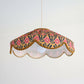 Suspension "Cosette" en Tissu Floral Goa - Abat-jour Festonné Style Vintage Made in France