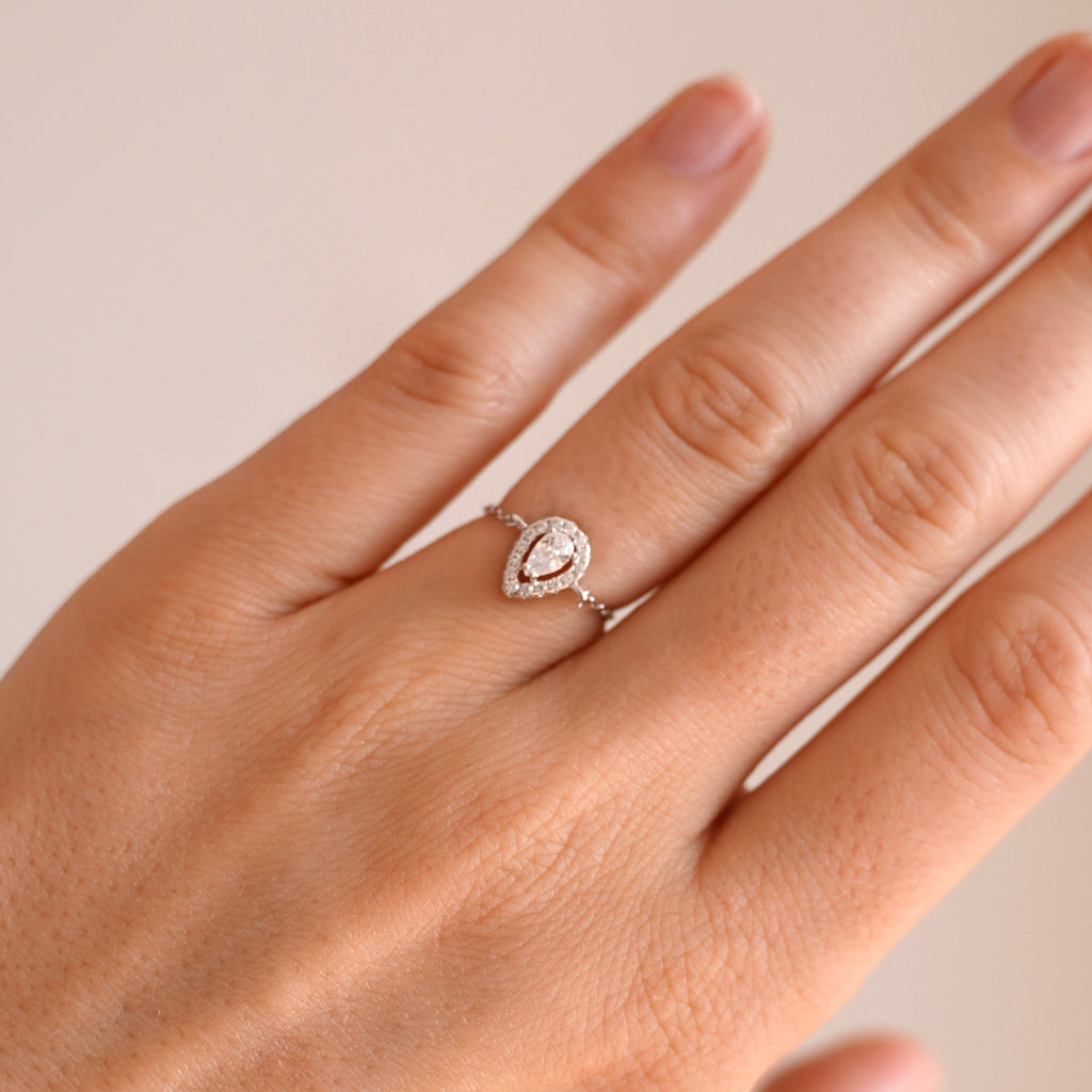 Bague chaine Goutte