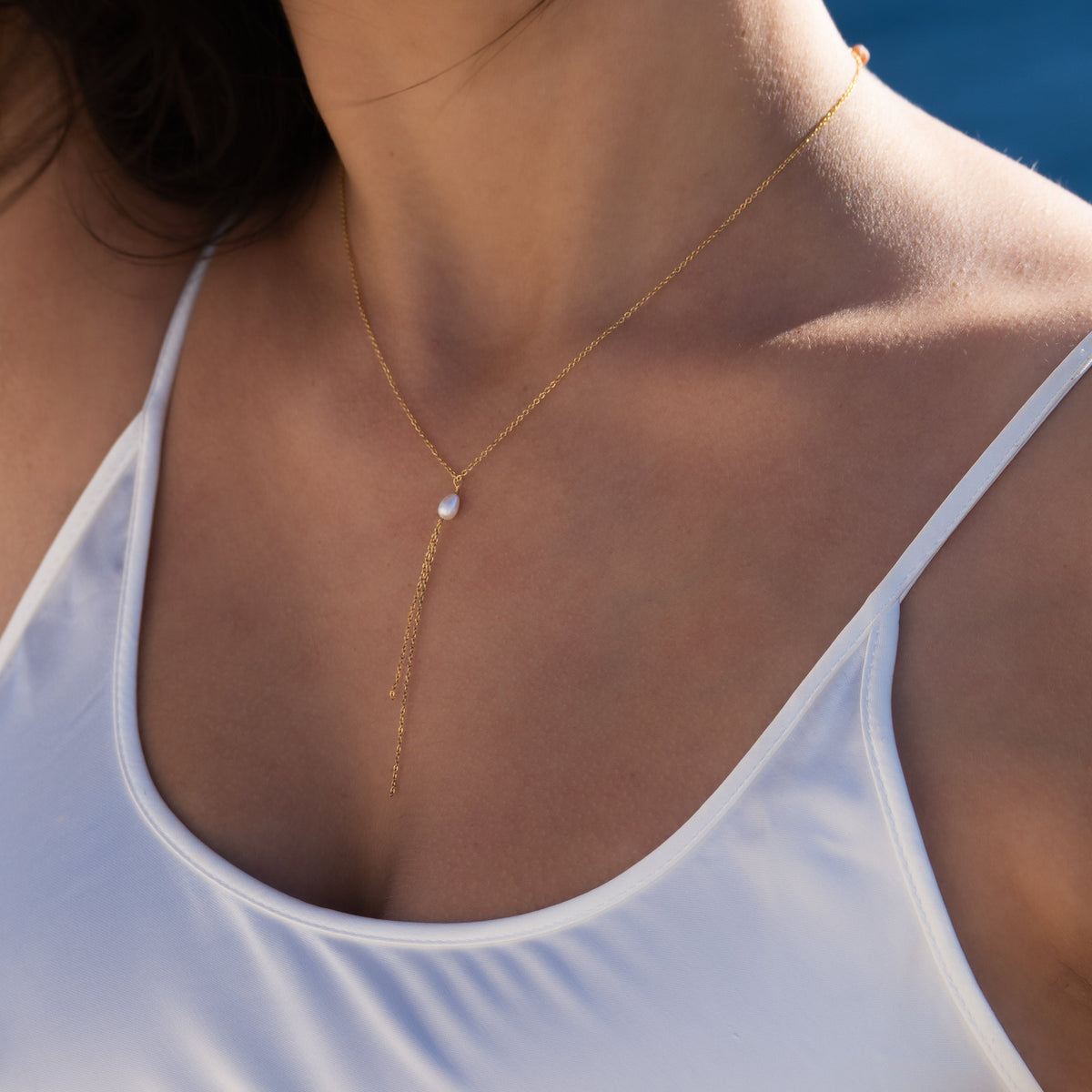 Collier en Y Perle
