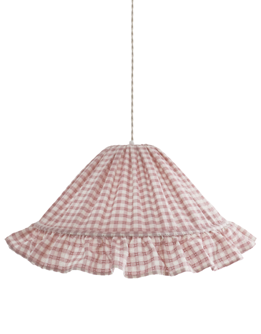 Suspension conique avec volant Emilia "petits carreaux rose"