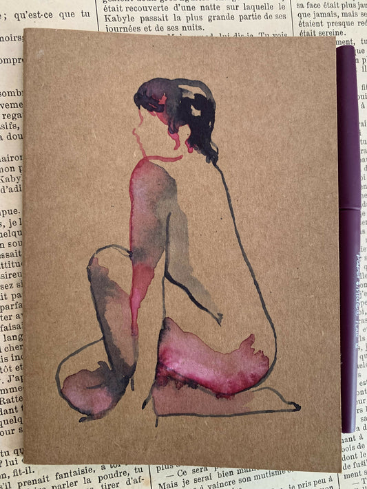 Carnet à dessin peint à la main à l’aquarelle