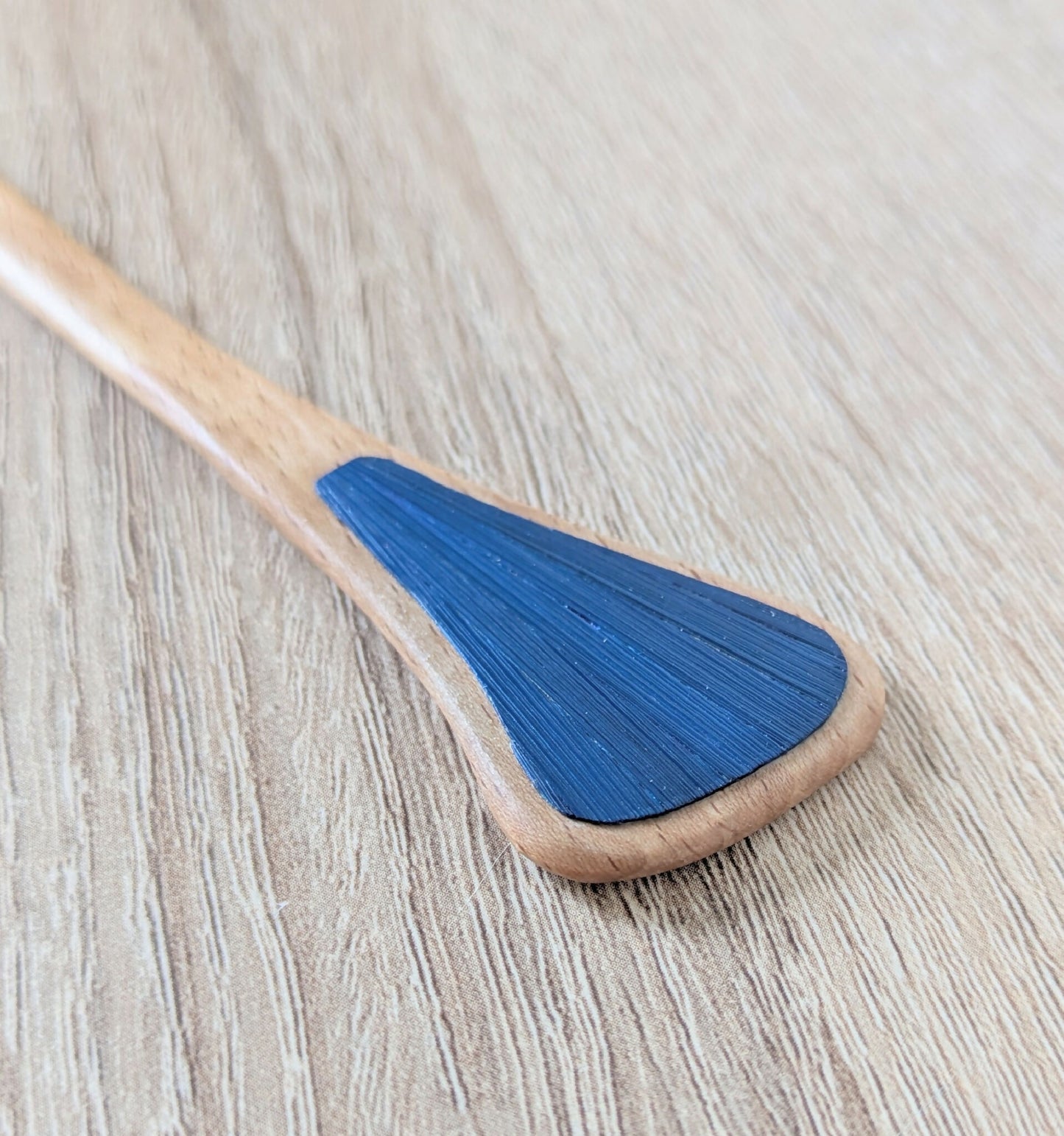 Pic à chignon / cheveux avec Marqueterie de Paille bleue