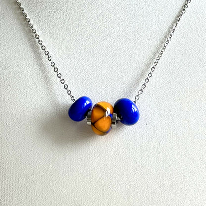 Collier - Trio Crépuscule - Perles en verre de Murano