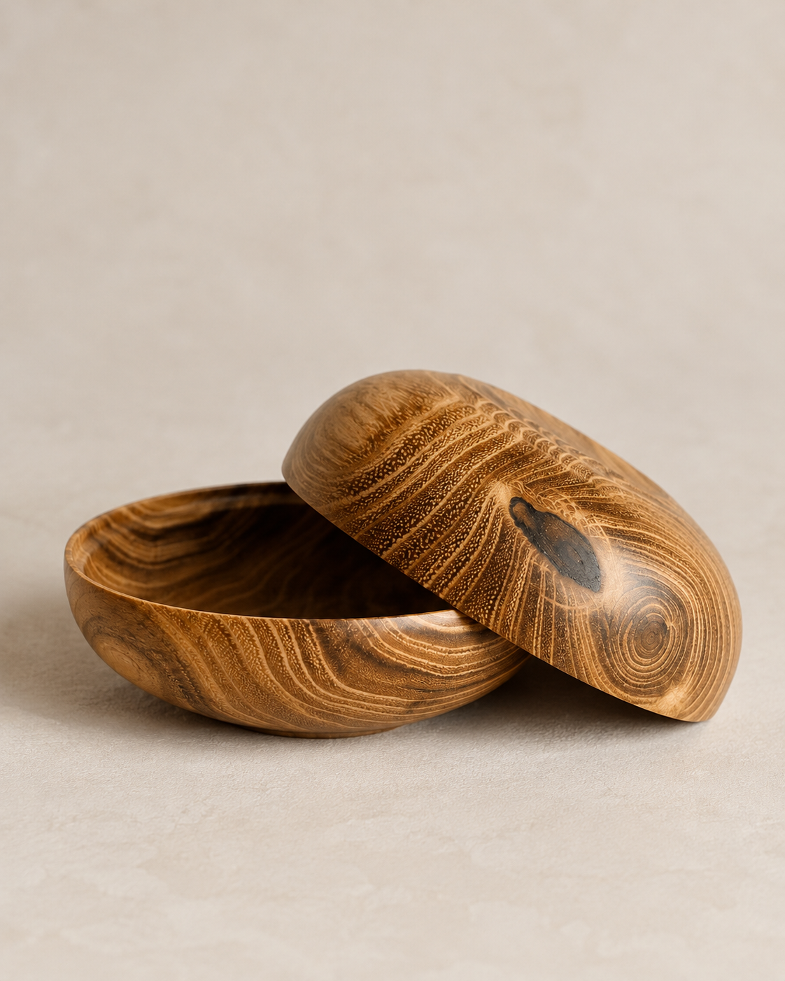 Handmade wooden bowls - Double heart