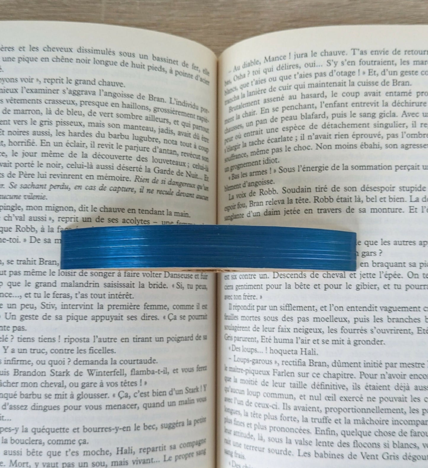 Bague de lecture avec Marqueterie de Paille Bleue Roi