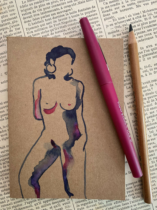 Carnet à dessin peint à la main à l’aquarelle