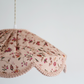 Suspension "Cosette" en Tissu Floral Jaipur Flowers - Abat-jour Festonné Style Vintage Made in France