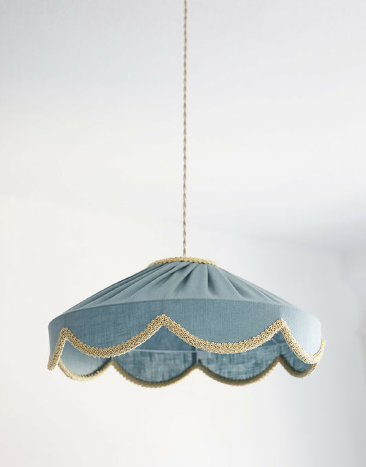 Suspension forme florale unie Cosette "mineral bleu"