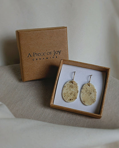 Boucles d’oreilles “Cléa” – porcelaine et argent doré à l’or fin