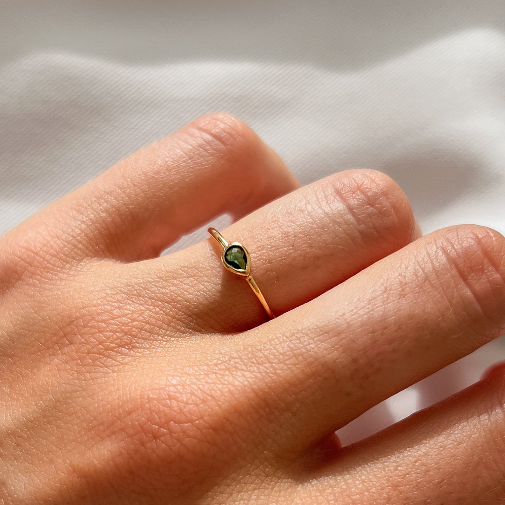 Bague Goutte Verte