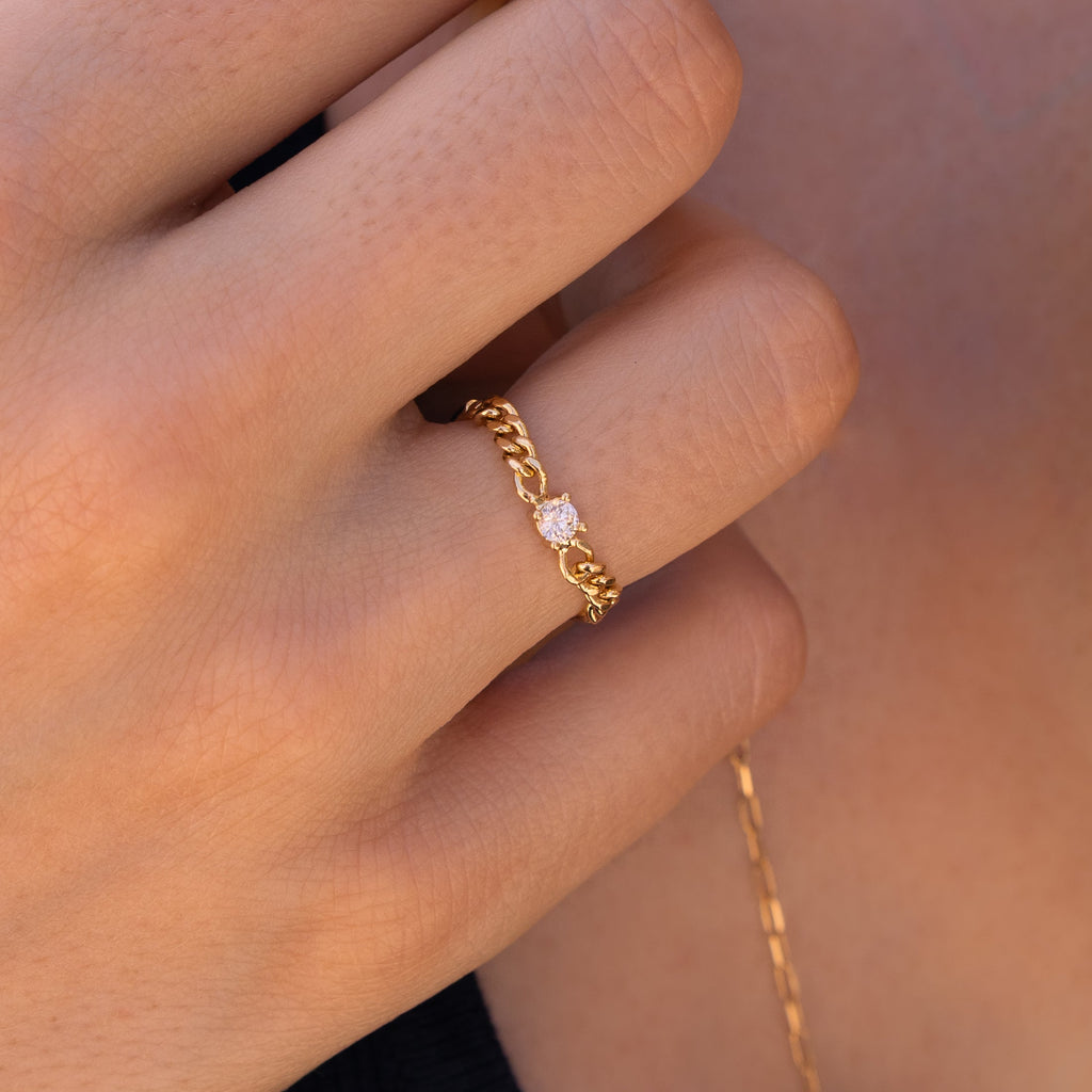 Bague chaine Zircon