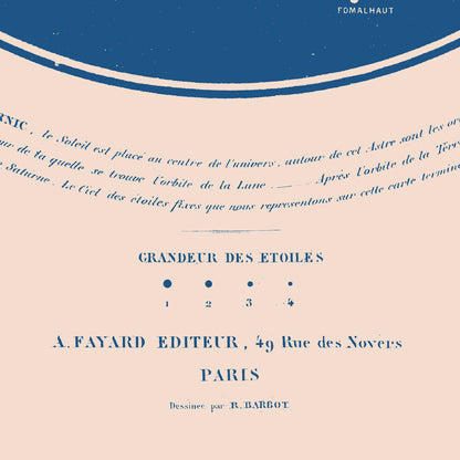 Illustration vintage carte celeste etoiles restauration numerique