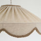 Suspension "Cosette" en Tissu Uni Beige Classic - Abat-jour Festonné Style Vintage Made in France
