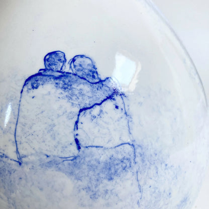 Vase couple bleu