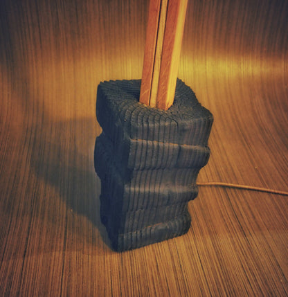 Luminaire Voile artisanal en bois sculpte fait main artisanat francais