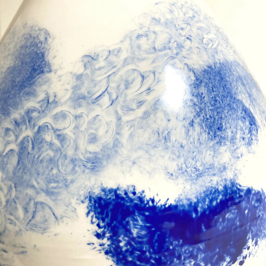 Vase sérénité bleu or