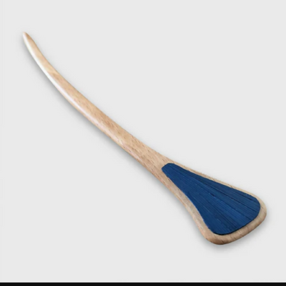 Pic à chignon / cheveux avec Marqueterie de Paille bleue