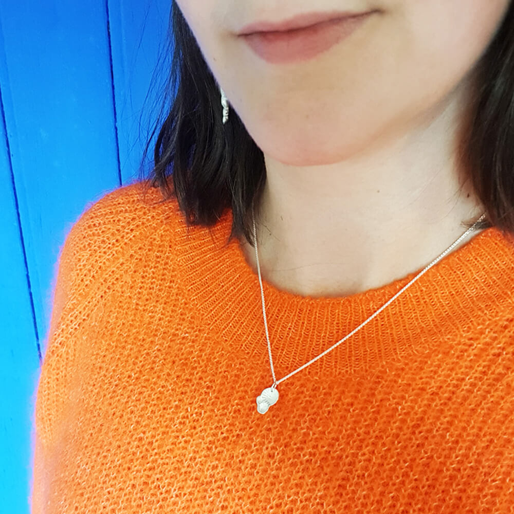 collier étoile de la collection corail inspiré de la nature fabriqué en france en argent massif recyclé, bijoux écologique, maä bijoux