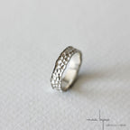 Alliance cellule en argent massif 925 recyclé, maä bijoux écologique, inspiré par l'infiniment petit