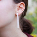 longues puces barres en argent massif recyclé fabriqué en France, maa bijoux