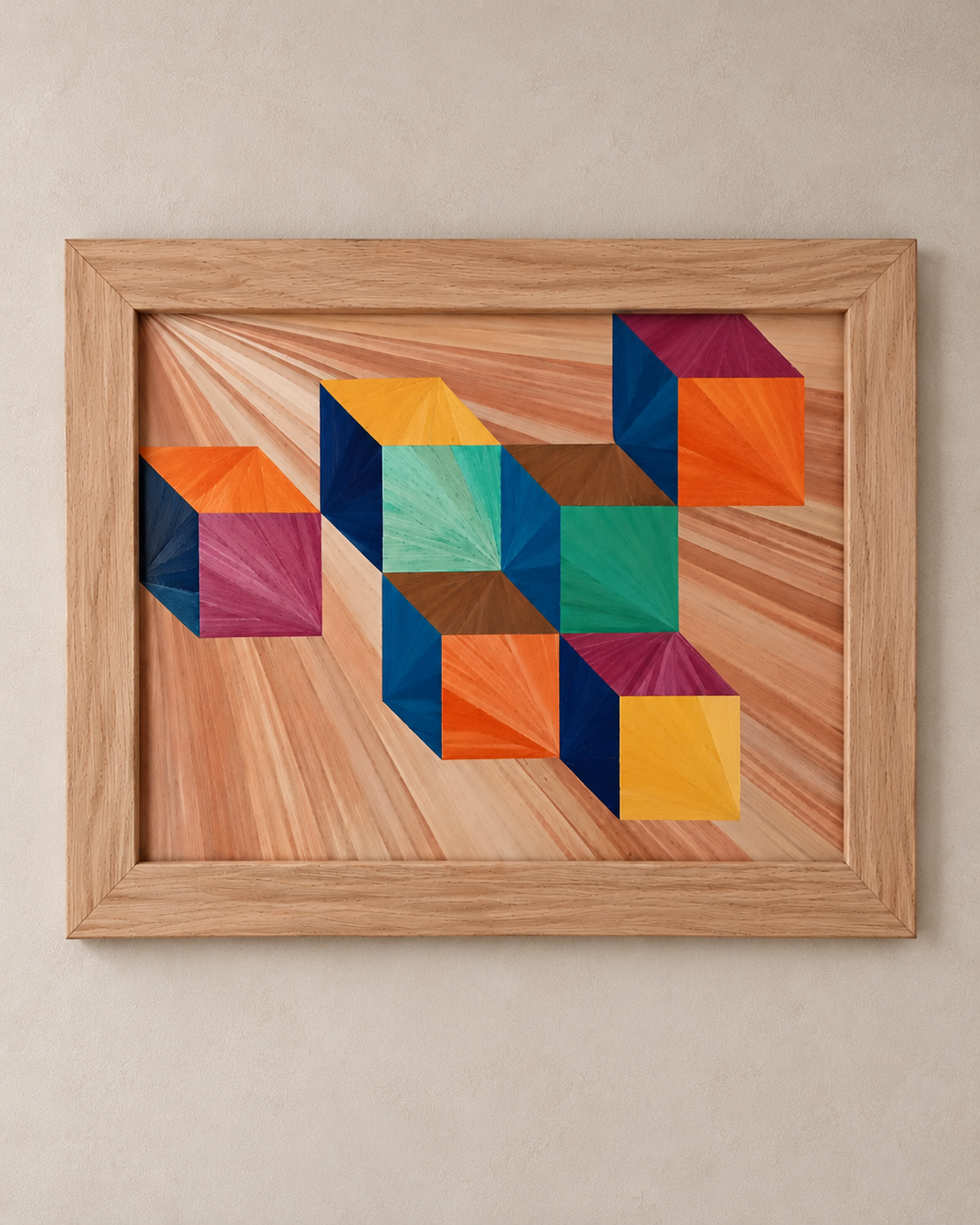 tableau en marqueterie de paille