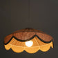 Suspension "Cosette" en Tissu Uni Lin Classic Linen - Abat-jour Festonné Style Vintage Made in France