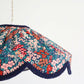 Suspension "Cosette" en Tissu Floral Mille Fleurs - Abat-jour Festonné Style Vintage Made in France