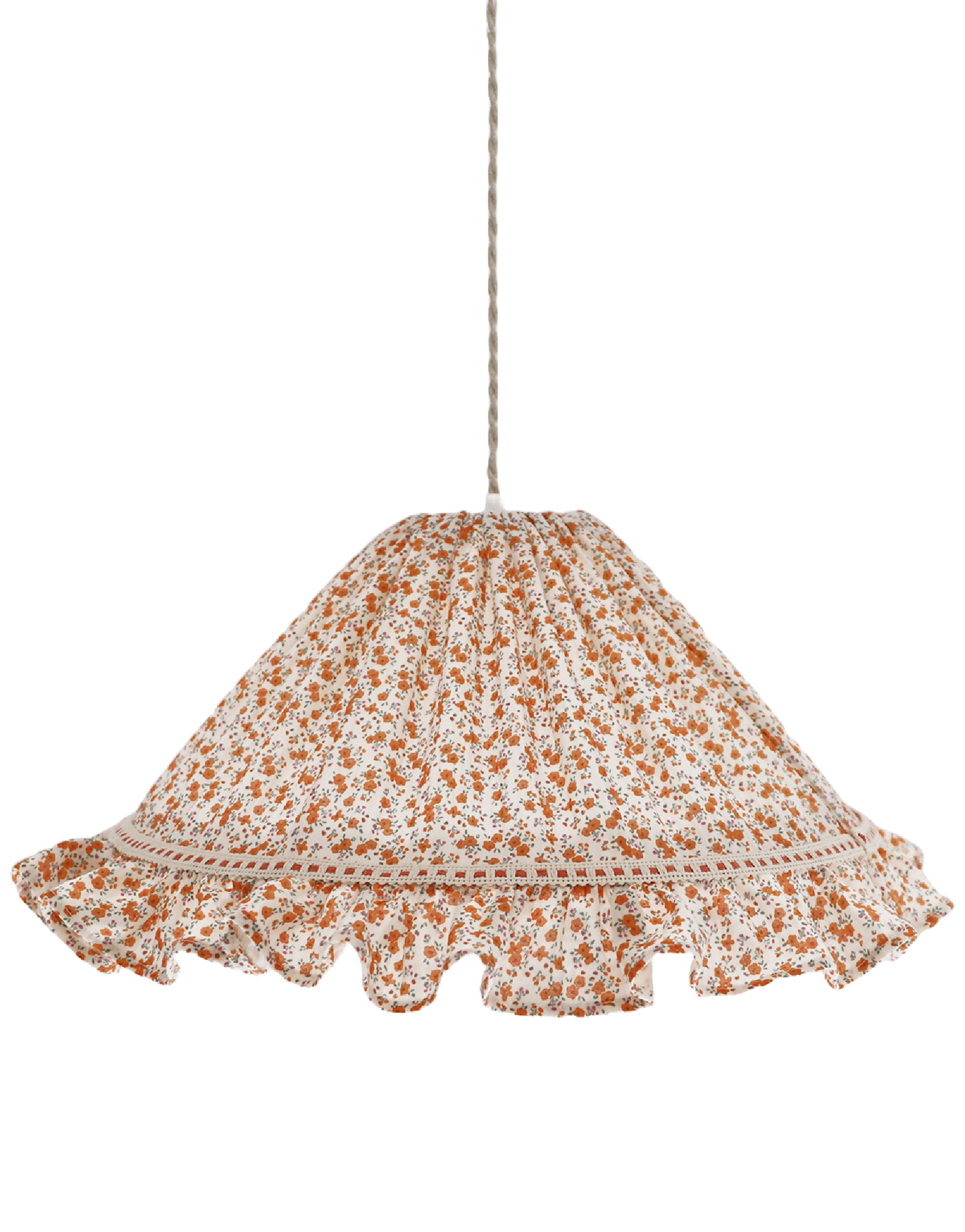 Suspension conique avec volant Emilia "fleurettes"