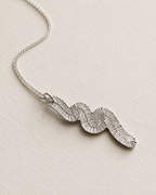 Collier volute grand zigzag strié en argent massif recyclé 925