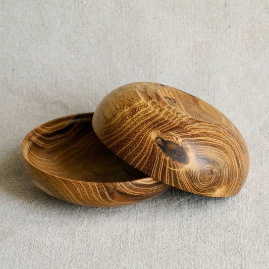 Coupelles en bois fait-main - Double cœur