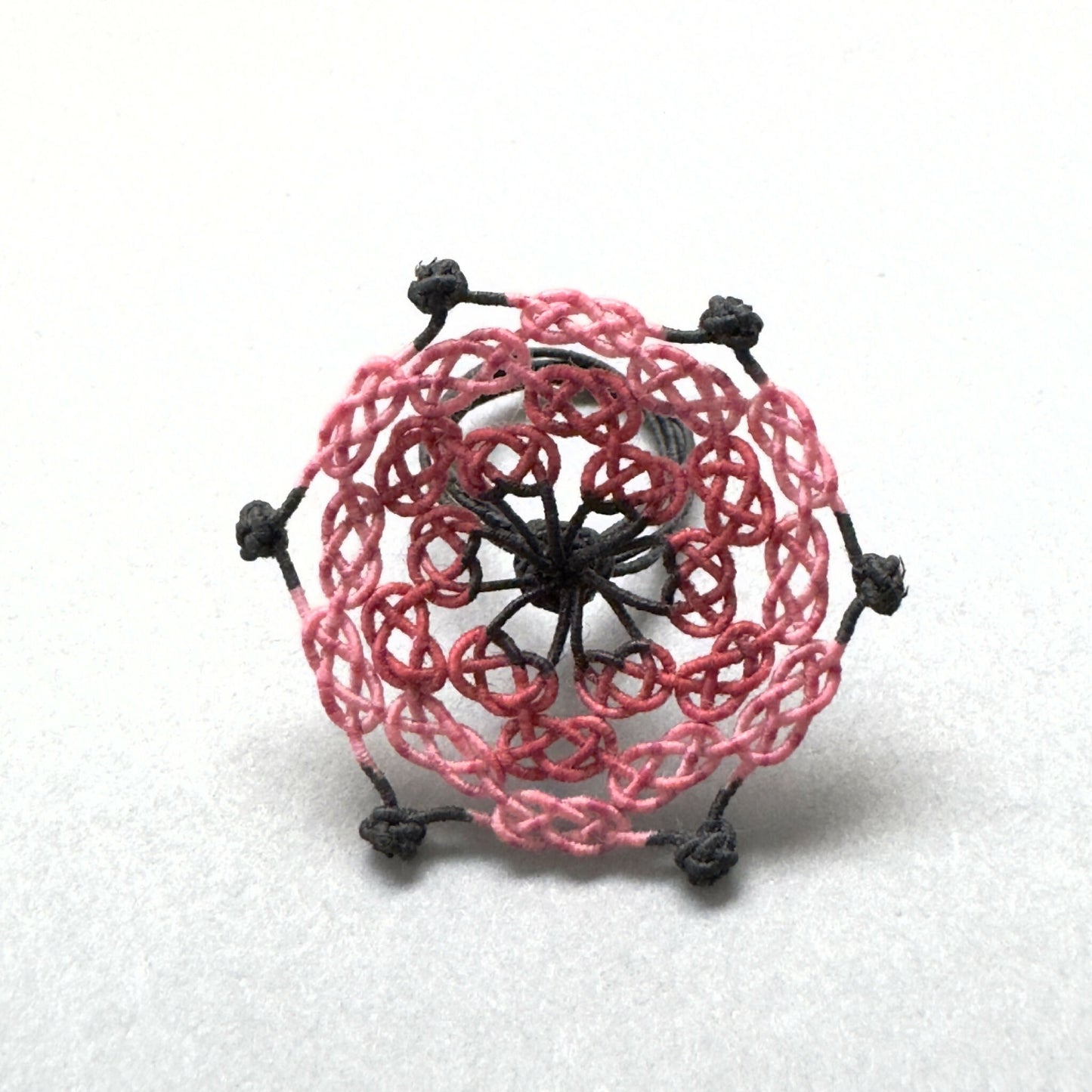 bague en soie Trèfle rouge