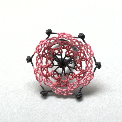 bague en soie Trèfle rouge