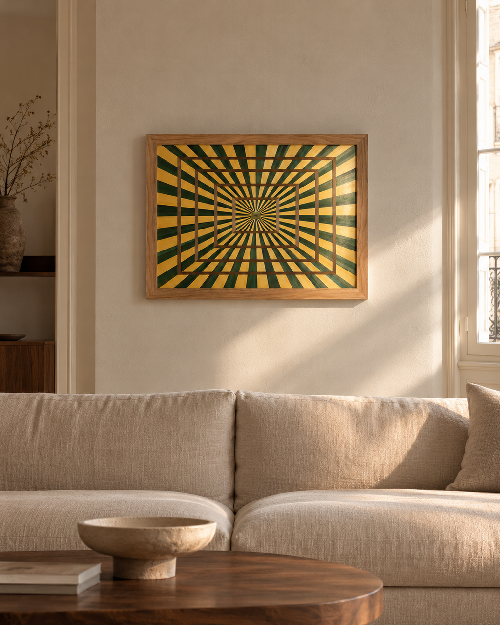 tableau en marqueterie de paille