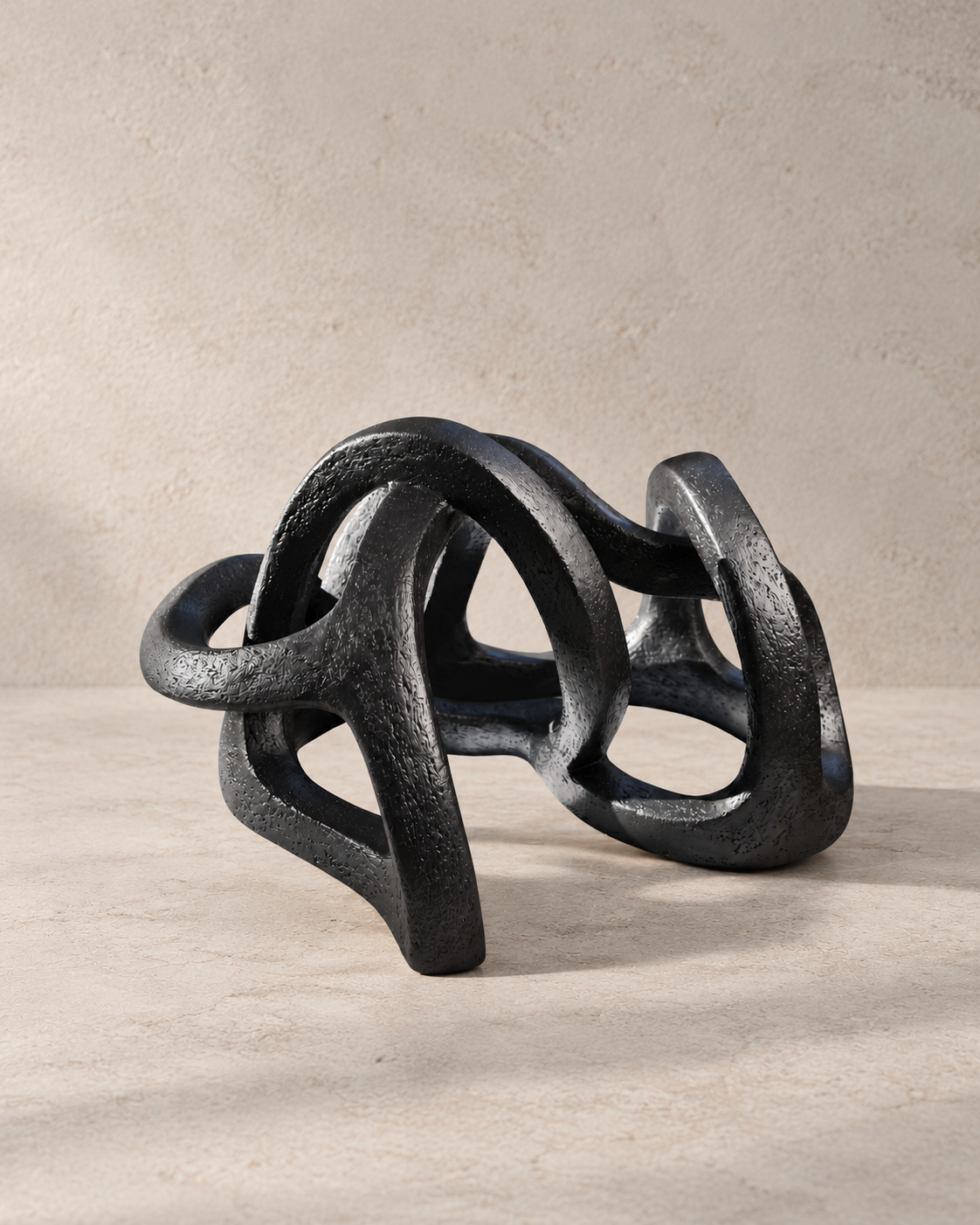 Sculpture abstraite contemporaine en argile Chemins