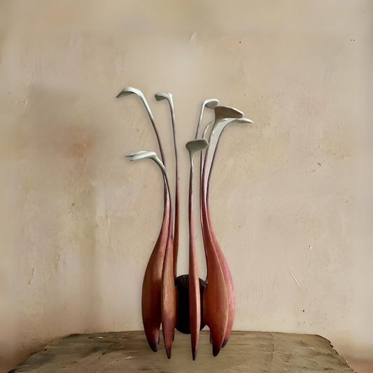 Scupture bois fait main Flamingo artisanat francais