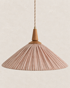 Suspension ELEONORE 60 cm, lin et coton rayé terra