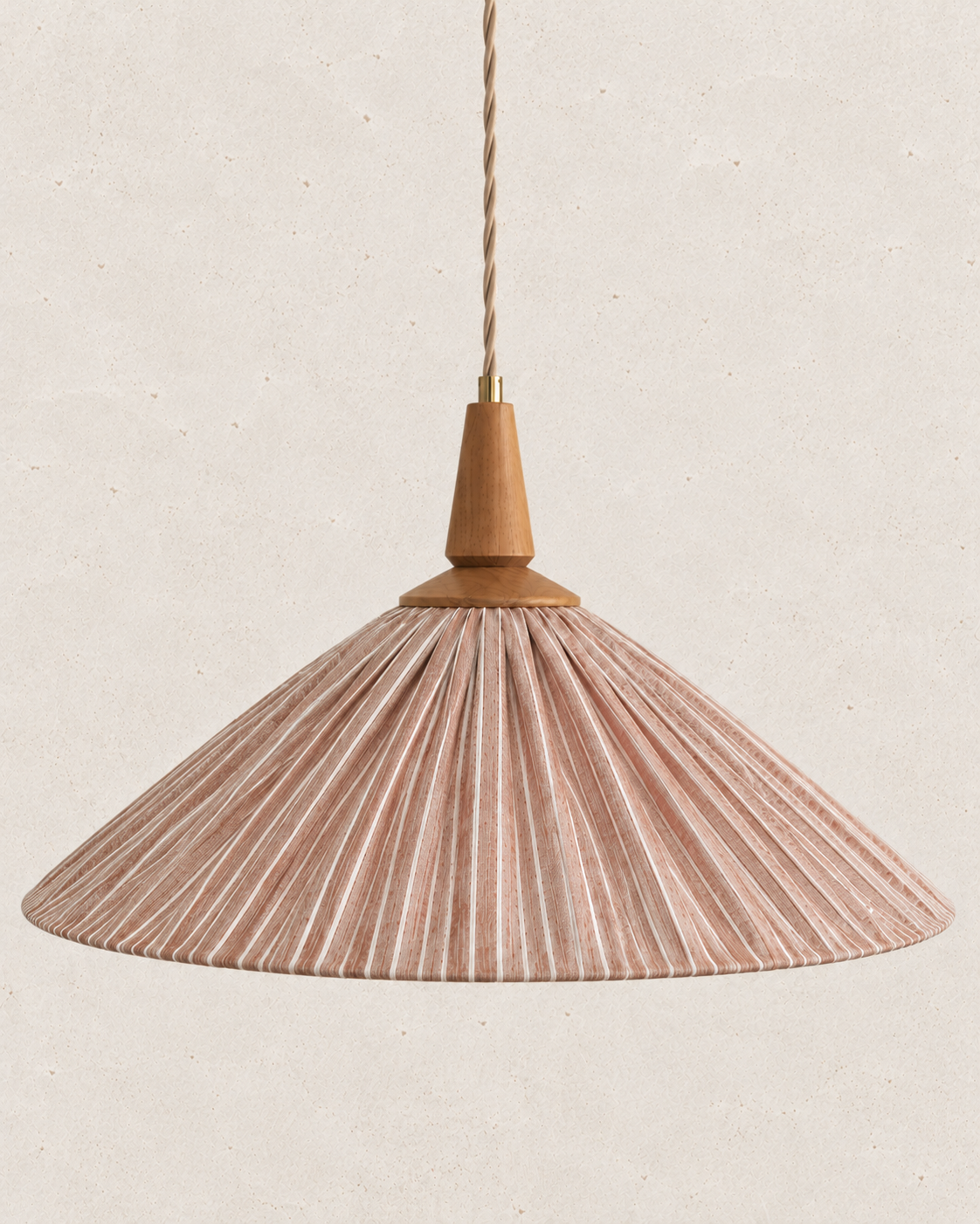 Suspension ELEONORE 60 cm, lin et coton rayé terra