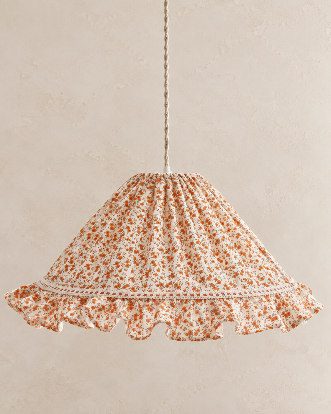 Suspension conique avec volant Emilia "fleurettes"