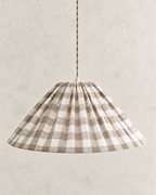 Suspension conique Malala beige : lampe vichy en coton, lumière réconfortante