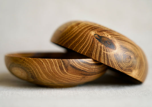 Coupelles en bois fait-main - Double cœur