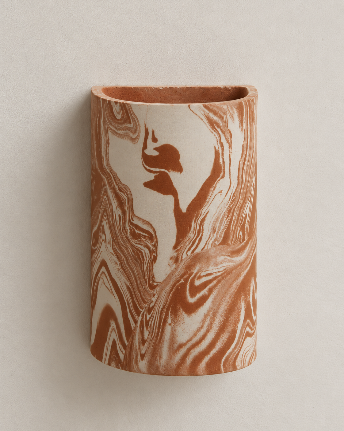 Handmade marbled clay wall lamp