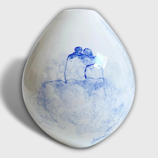 Vase couple bleu