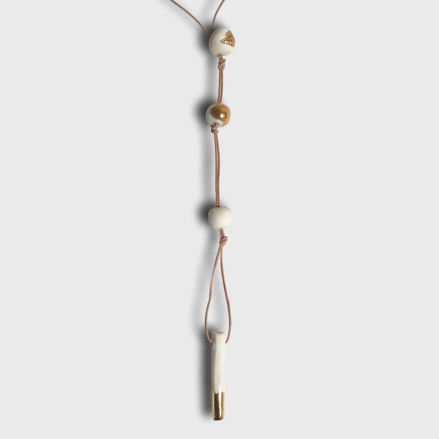 Collier gouttes d'or en porcelaine